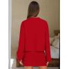 imageEXLURA Womens 2 Piece Skirt Sweater Sets V Neck Button Up Cardigan Mini Skirts Fall Winter Knit Trendy Outfits Pockets 2025Red