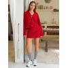 imageEXLURA Womens 2 Piece Skirt Sweater Sets V Neck Button Up Cardigan Mini Skirts Fall Winter Knit Trendy Outfits Pockets 2025Red