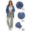 imageEXLURA Womens 2025 Oversized Cardigan Sweaters Fall Winter Lightweight Soft Knit Cardigan Open Front Button Outwear CoatsGrey Blue