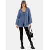 imageEXLURA Womens 2025 Oversized Cardigan Sweaters Fall Winter Lightweight Soft Knit Cardigan Open Front Button Outwear CoatsGrey Blue
