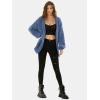 imageEXLURA Womens 2025 Oversized Cardigan Sweaters Fall Winter Lightweight Soft Knit Cardigan Open Front Button Outwear CoatsGrey Blue