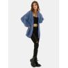 imageEXLURA Womens 2025 Oversized Cardigan Sweaters Fall Winter Lightweight Soft Knit Cardigan Open Front Button Outwear CoatsGrey Blue