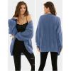 imageEXLURA Womens 2025 Oversized Cardigan Sweaters Fall Winter Lightweight Soft Knit Cardigan Open Front Button Outwear CoatsGrey Blue