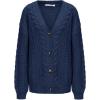 imageEXLURA Womens 2025 Oversized Cardigan Sweaters Fall Winter Lightweight Soft Knit Cardigan Open Front Button Outwear CoatsNavy Blue