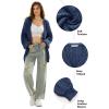 imageEXLURA Womens 2025 Oversized Cardigan Sweaters Fall Winter Lightweight Soft Knit Cardigan Open Front Button Outwear CoatsNavy Blue