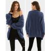 imageEXLURA Womens 2025 Oversized Cardigan Sweaters Fall Winter Lightweight Soft Knit Cardigan Open Front Button Outwear CoatsNavy Blue