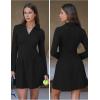 imageEXLURA Womens Fall Fashion Long Sleeve V Neck Mini Dress Casual Sweatshirt Style ALine Tennis Dresses Trendy Outfits 2025Black