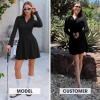 imageEXLURA Womens Fall Fashion Long Sleeve V Neck Mini Dress Casual Sweatshirt Style ALine Tennis Dresses Trendy Outfits 2025Black
