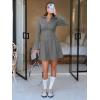 imageEXLURA Womens Fall Fashion Long Sleeve V Neck Mini Dress Casual Sweatshirt Style ALine Tennis Dresses Trendy Outfits 2025Grey