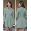 imageEXLURA Womens Fall Fashion Long Sleeve V Neck Mini Dress Casual Sweatshirt Style ALine Tennis Dresses Trendy Outfits 2025Light Green