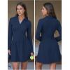 imageEXLURA Womens Fall Fashion Long Sleeve V Neck Mini Dress Casual Sweatshirt Style ALine Tennis Dresses Trendy Outfits 2025Navy Blue
