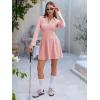 imageEXLURA Womens Fall Fashion Long Sleeve V Neck Mini Dress Casual Sweatshirt Style ALine Tennis Dresses Trendy Outfits 2025Pink