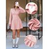 imageEXLURA Womens Fall Fashion Long Sleeve V Neck Mini Dress Casual Sweatshirt Style ALine Tennis Dresses Trendy Outfits 2025Pink