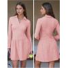 imageEXLURA Womens Fall Fashion Long Sleeve V Neck Mini Dress Casual Sweatshirt Style ALine Tennis Dresses Trendy Outfits 2025Pink