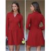 imageEXLURA Womens Fall Fashion Long Sleeve V Neck Mini Dress Casual Sweatshirt Style ALine Tennis Dresses Trendy Outfits 2025Red