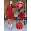 imageEXLURA Womens Fall Fashion Long Sleeve V Neck Mini Dress Casual Sweatshirt Style ALine Tennis Dresses Trendy Outfits 2025Red