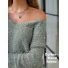 imageEXLURA Womens Fall Oversized Sweaters Cotton Long Sleeve V Neck Off Shoulder Sweater Pullover Jumper Tops Trendy Winter 2025Army Green