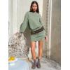 imageEXLURA Womens Fall Two Piece Skirt Sets Long Sleeve Mock Neck Sweatshirt Skort Matching Set Casual Lounge Tennis Outfits 2025Light Green