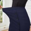 imageByinns Womens 2025 High Waist Pencil Skirt Button Slit Work Skirts Plaid Business Bodycon Midi Skirt Knee LengthNavy Blue