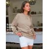 imageEXLURA Women 2 Piece Sets Cotton Tracksuits Workout Set Crewneck Sweatshirt Skort Short Skirt Fall Tennis Sweat Suits PocketsApricot