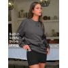 imageEXLURA Women 2 Piece Sets Cotton Tracksuits Workout Set Crewneck Sweatshirt Skort Short Skirt Fall Tennis Sweat Suits PocketsDark Grey