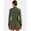 imageEXLURA Womens Long Sleeve Blazer Suit Sets with Pleated Mini Skirt Fall 2 Piece Outfits Trendy Y2K Fashion ClothesArmy Green