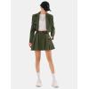 imageEXLURA Womens Long Sleeve Blazer Suit Sets with Pleated Mini Skirt Fall 2 Piece Outfits Trendy Y2K Fashion ClothesArmy Green
