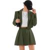 imageEXLURA Womens Long Sleeve Blazer Suit Sets with Pleated Mini Skirt Fall 2 Piece Outfits Trendy Y2K Fashion ClothesArmy Green