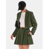 imageEXLURA Womens Long Sleeve Blazer Suit Sets with Pleated Mini Skirt Fall 2 Piece Outfits Trendy Y2K Fashion ClothesArmy Green