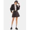 imageEXLURA Womens Long Sleeve Blazer Suit Sets with Pleated Mini Skirt Fall 2 Piece Outfits Trendy Y2K Fashion ClothesDark Grey