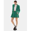 imageEXLURA Womens Long Sleeve Blazer Suit Sets with Pleated Mini Skirt Fall 2 Piece Outfits Trendy Y2K Fashion ClothesGreen
