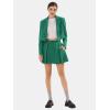 imageEXLURA Womens Long Sleeve Blazer Suit Sets with Pleated Mini Skirt Fall 2 Piece Outfits Trendy Y2K Fashion ClothesGreen