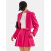 imageEXLURA Womens Long Sleeve Blazer Suit Sets with Pleated Mini Skirt Fall 2 Piece Outfits Trendy Y2K Fashion ClothesHot Pink