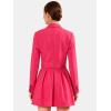 imageEXLURA Womens Long Sleeve Blazer Suit Sets with Pleated Mini Skirt Fall 2 Piece Outfits Trendy Y2K Fashion ClothesHot Pink