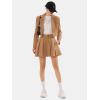 imageEXLURA Womens Long Sleeve Blazer Suit Sets with Pleated Mini Skirt Fall 2 Piece Outfits Trendy Y2K Fashion ClothesKhaki
