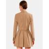 imageEXLURA Womens Long Sleeve Blazer Suit Sets with Pleated Mini Skirt Fall 2 Piece Outfits Trendy Y2K Fashion ClothesKhaki