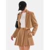imageEXLURA Womens Long Sleeve Blazer Suit Sets with Pleated Mini Skirt Fall 2 Piece Outfits Trendy Y2K Fashion ClothesKhaki