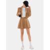 imageEXLURA Womens Long Sleeve Blazer Suit Sets with Pleated Mini Skirt Fall 2 Piece Outfits Trendy Y2K Fashion ClothesKhaki
