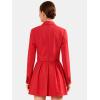 imageEXLURA Womens Long Sleeve Blazer Suit Sets with Pleated Mini Skirt Fall 2 Piece Outfits Trendy Y2K Fashion ClothesRed