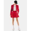 imageEXLURA Womens Long Sleeve Blazer Suit Sets with Pleated Mini Skirt Fall 2 Piece Outfits Trendy Y2K Fashion ClothesRed