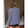 imageEXLURA Women Casual Long Sleeve Leopard Cuff Blazers Open Front Stretchy Knit Blazer Business Work Office Suit Jacket PocketsGrey