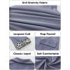 imageEXLURA Women Casual Long Sleeve Leopard Cuff Blazers Open Front Stretchy Knit Blazer Business Work Office Suit Jacket PocketsGrey