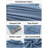 imageEXLURA Women Casual Long Sleeve Leopard Cuff Blazers Open Front Stretchy Knit Blazer Business Work Office Suit Jacket PocketsGrey Blue