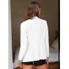imageEXLURA Women Casual Long Sleeve Leopard Cuff Blazers Open Front Stretchy Knit Blazer Business Work Office Suit Jacket PocketsWhite