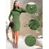 imageEXLURA Womens Fall Long Sleeve Mock Neck Mini Dress Stretchy Slim Fit Sexy Party Club Cocktail Bodycon Dresses Winter 2025Army Green
