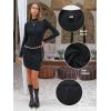 imageEXLURA Womens Fall Long Sleeve Mock Neck Mini Dress Stretchy Slim Fit Sexy Party Club Cocktail Bodycon Dresses Winter 2025Black
