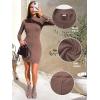 imageEXLURA Womens Fall Long Sleeve Mock Neck Mini Dress Stretchy Slim Fit Sexy Party Club Cocktail Bodycon Dresses Winter 2025Brown