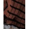 imageEXLURA Womens Fall Striped Cardigan Sweaters Long Sleeve Button Up Polo Collar Sweater Slim Knit Lightweight Trendy Tops 2025Brown Black Stripe