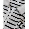 imageEXLURA Womens Fall Striped Cardigan Sweaters Long Sleeve Button Up Polo Collar Sweater Slim Knit Lightweight Trendy Tops 2025White Stripe