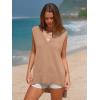 imageEXLURA Womens Oversized Sweater Vest Knit V Neck Tunic Casual Sleeveless Long Pullover Tank Tops Fall Winter Trendy 2025Apricot